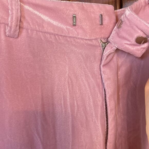 Juicy Couture Black Label Dusty Rose Pink Velour Straight Trousers Pants Sz 10 - Picture 7 of 13